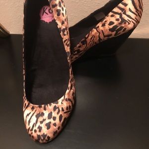 Print wedge heels (suede)